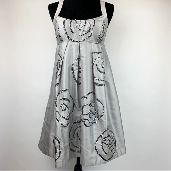 🌟SALE🌟NWT Silver Silk Dress | Size 4 - Picture 4 of 9
